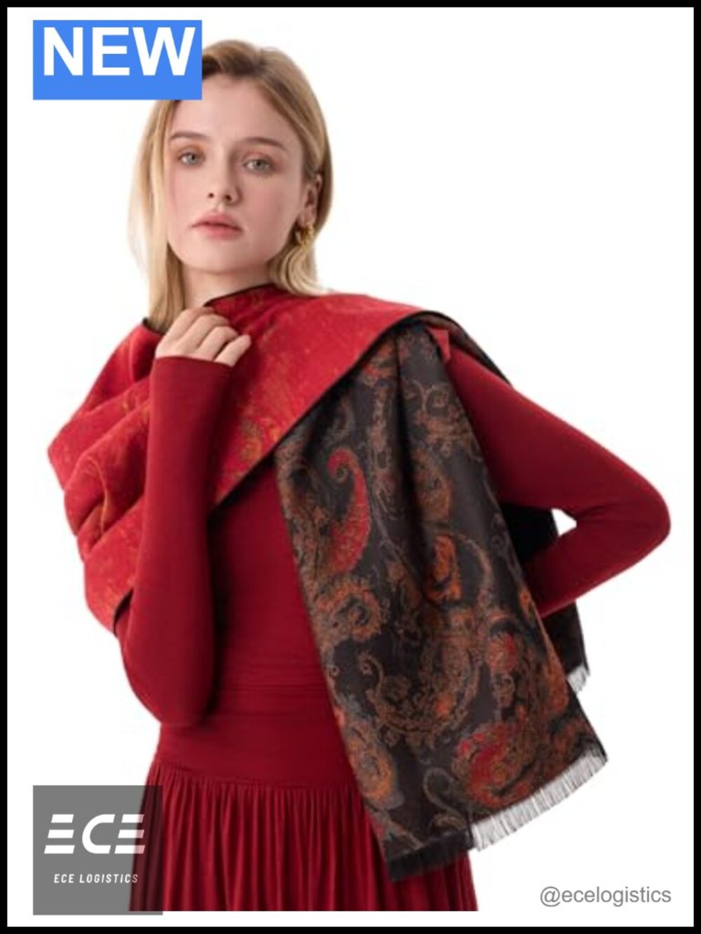 100% Mulberry Silk Scarf Paisley Wrap Brushed Winter Shawl